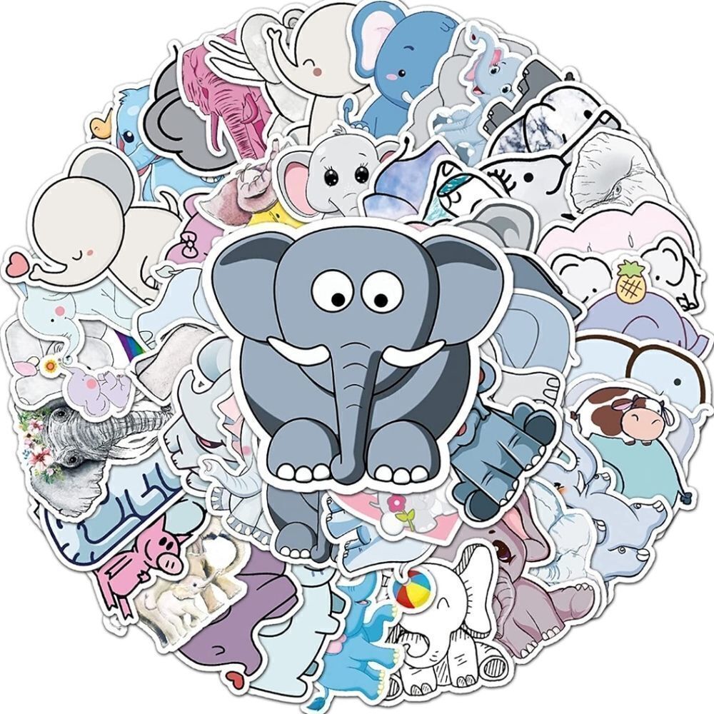 Assorted Cartoon Elephant Stickers 🐘 - Picture 6 of 6